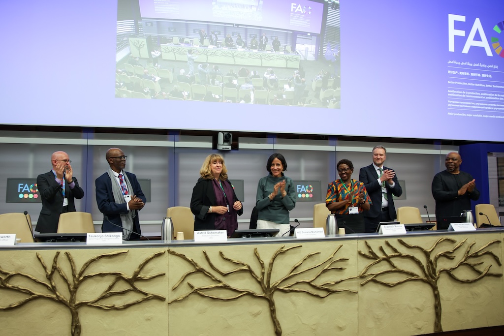 Launch of the Cali Fund at the resumed COP16 negotiations in Rome, Italy in February 2025. Credit: IISD/ENB | Mike Muzurakis