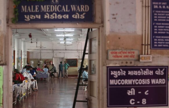 Patients infected with black fungus are treated at the Mucormycosis ward of a government hospital in Ahmedabad, India.