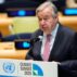 United Nations (UN) secretary general Antonio Guterres speaking at a UN climate summit.