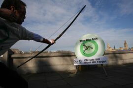Friends of the Earth's "Big Ask" campaign stunt outside UK houses of parliament
