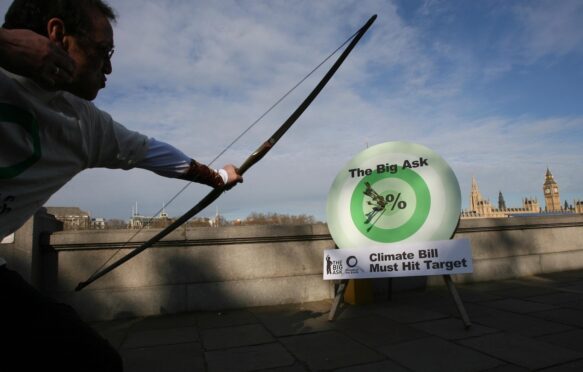 Friends of the Earth's "Big Ask" campaign stunt outside UK houses of parliament