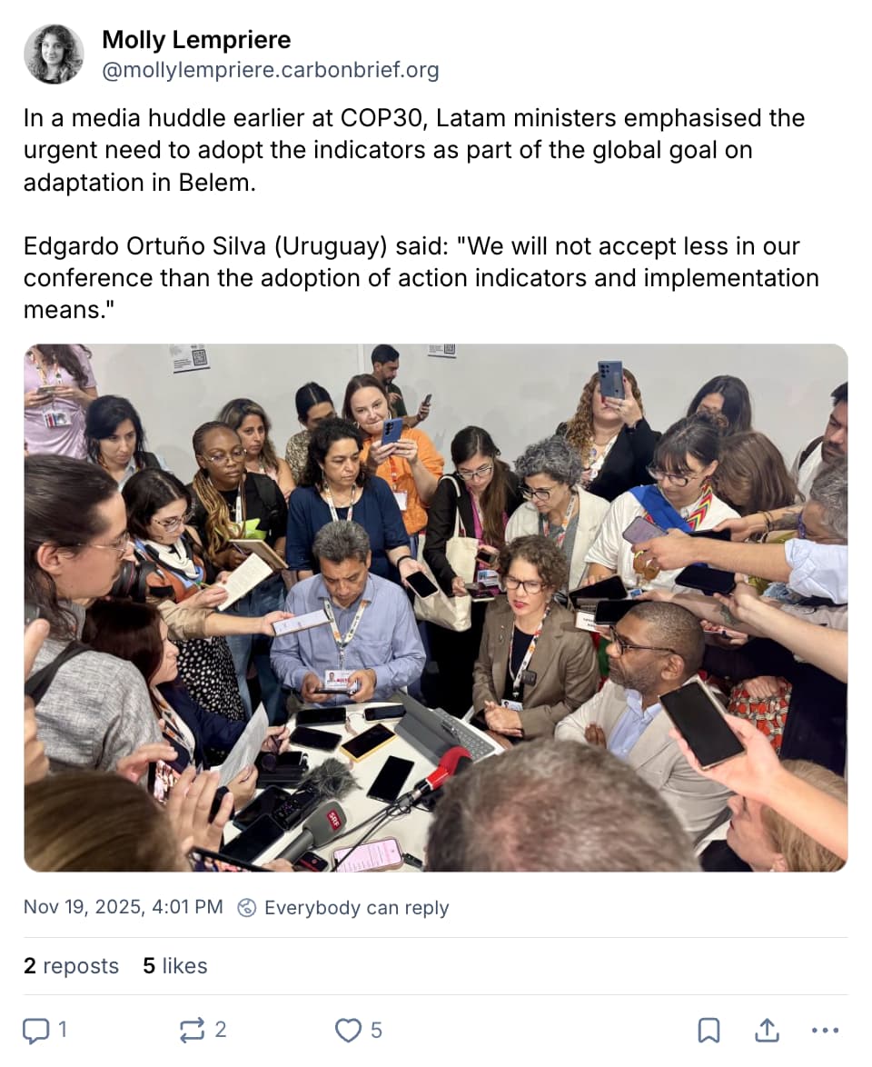 Molly Lempriere on Bluesky: In a media huddle earlier at COP30