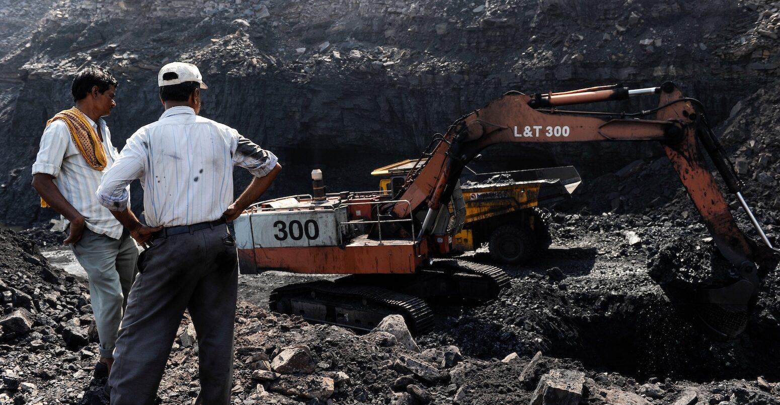 Workers at a coal mine in India.