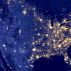 Satellite image of US at night.