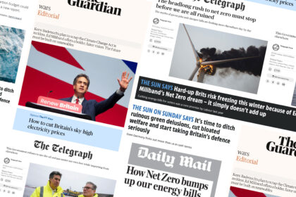 Montage of UK newspapers. Credit: Carbon Brief.