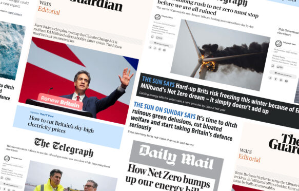 Montage of UK newspapers. Credit: Carbon Brief.