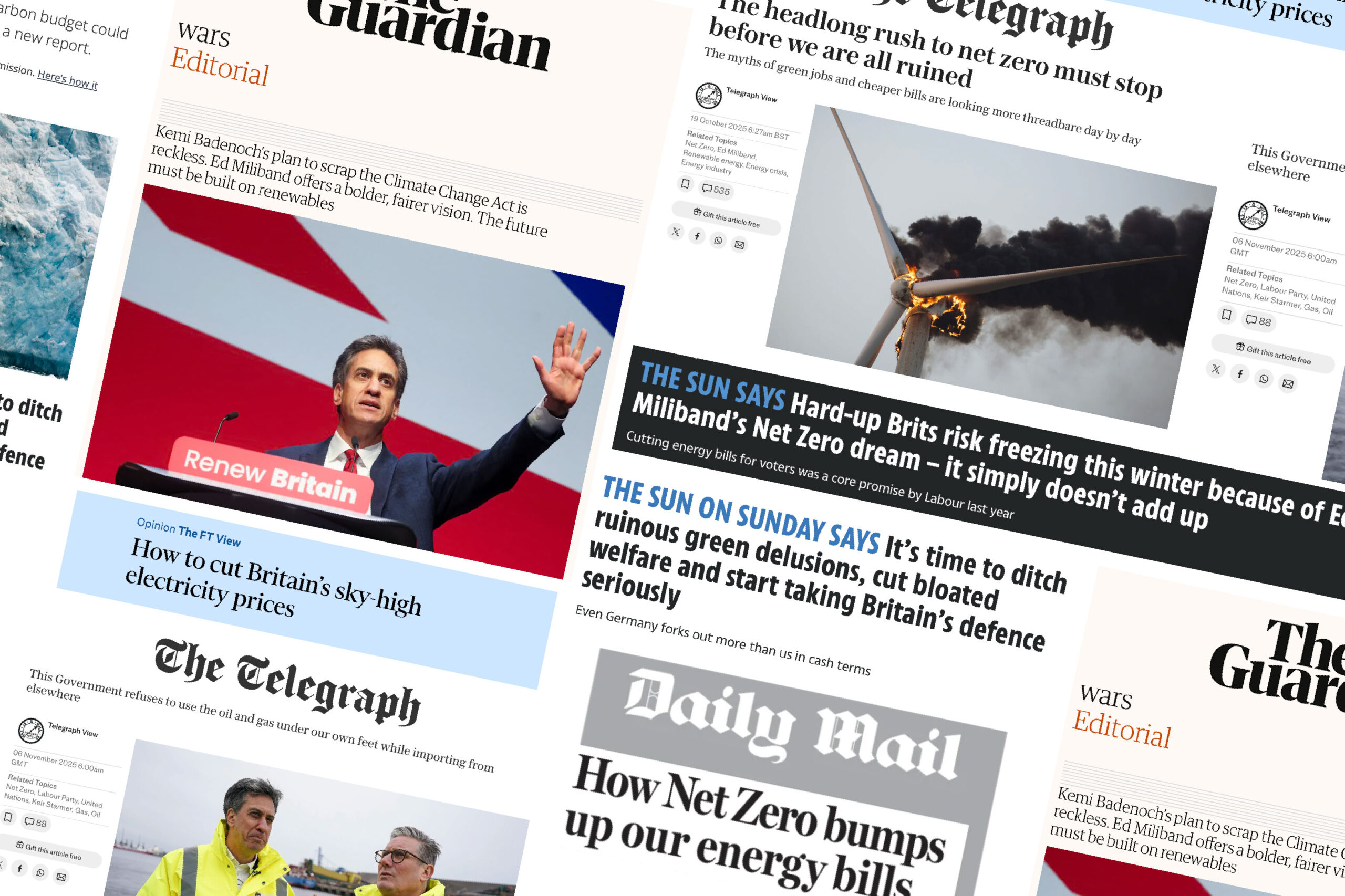 Analysis: UK newspaper editorial opposition to climate action overtakes support for first time