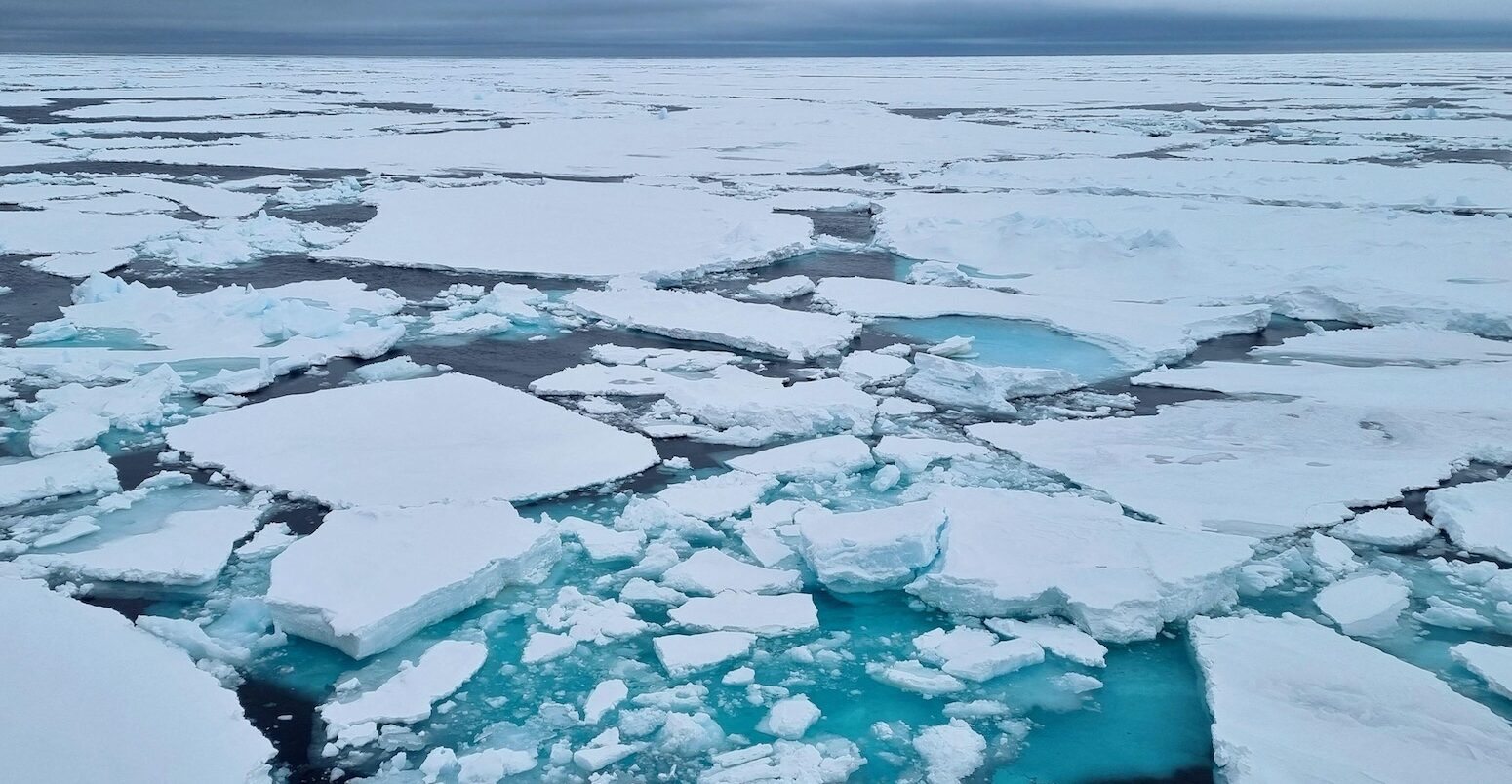 Fields of Arctic sea ice in Svalbard, Norway. Credit: iralgo74 / Alamy Stock Photo.
