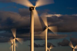 Coal Clough Windfarm in Lancashire, UK.