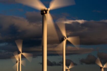 Coal Clough Windfarm in Lancashire, UK.