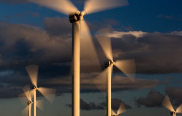 Coal Clough Windfarm in Lancashire, UK.