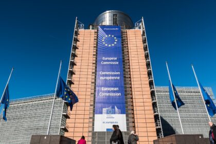 Exterior facade of the European Commission building in Brussels.
