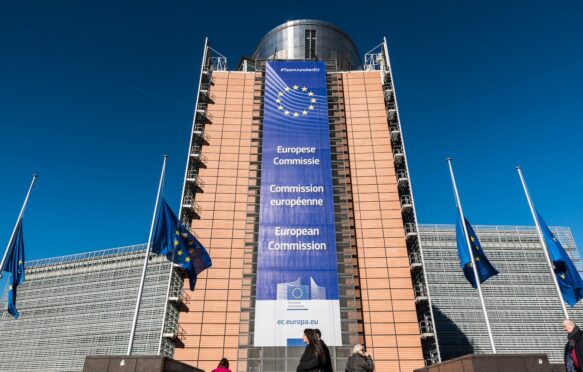 Exterior facade of the European Commission building in Brussels.