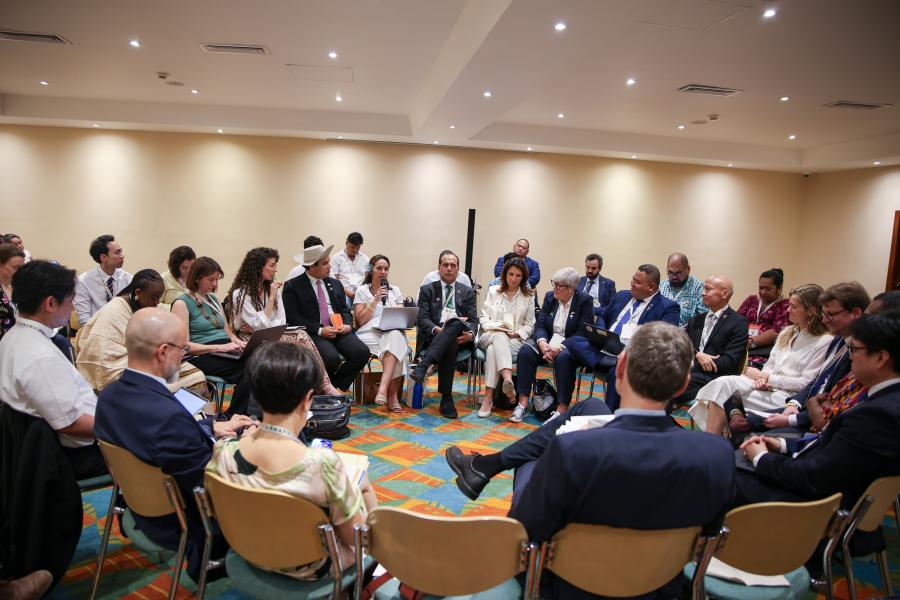 Ministers and climate envoys in a closed-door “break out session” in Santa Marta. 