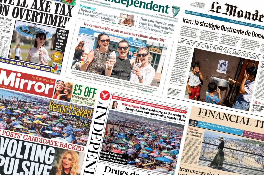 Montage of newspapers by Kerry Cleaver for Carbon Brief