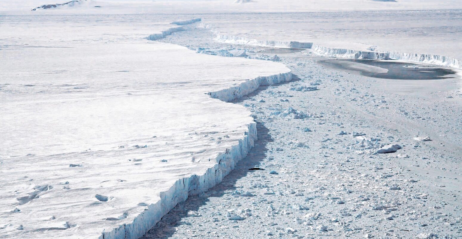 Pine Island glacier meets the Amundsen Sea, Antarctica.