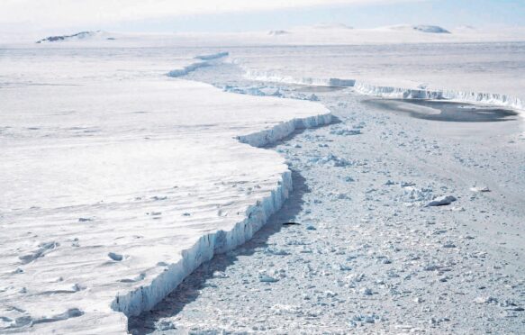 Pine Island glacier meets the Amundsen Sea, Antarctica.