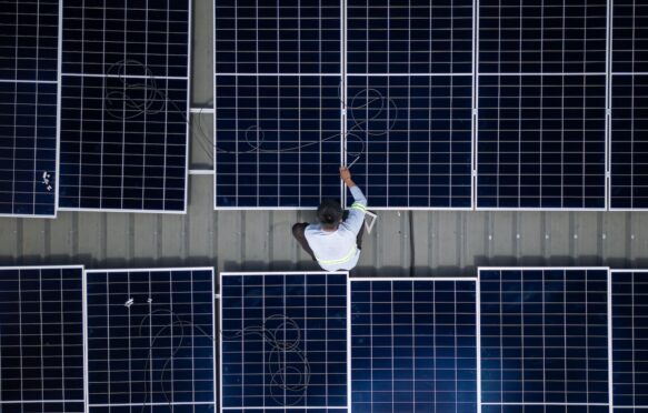 Solar panel installation.
