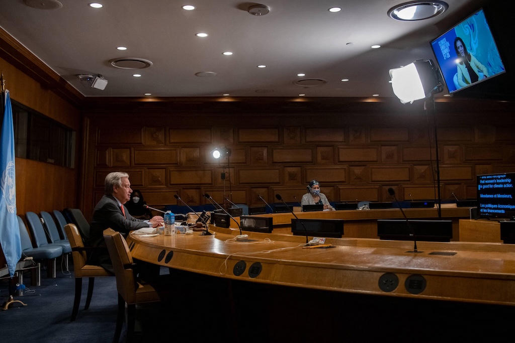 UN secretary general António Guterres calling for a worldwide state of climate “emergency” in December 2020.