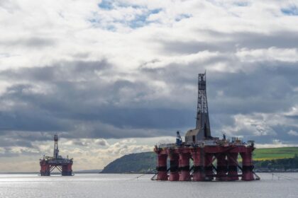 North Sea oil rigs.