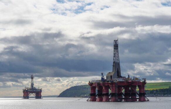North Sea oil rigs.
