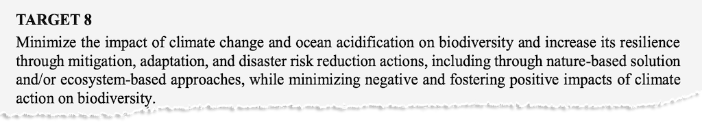 Target 8 of the Global Biodiversity Framework. Credit: UN CBD