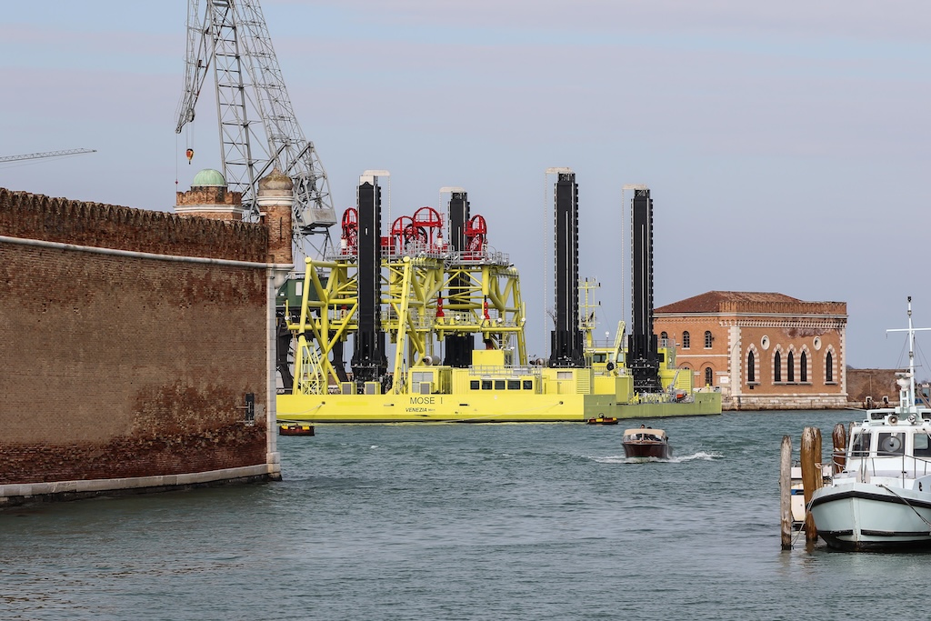 Venice's MOSE 1 flooding protection system, Italy.