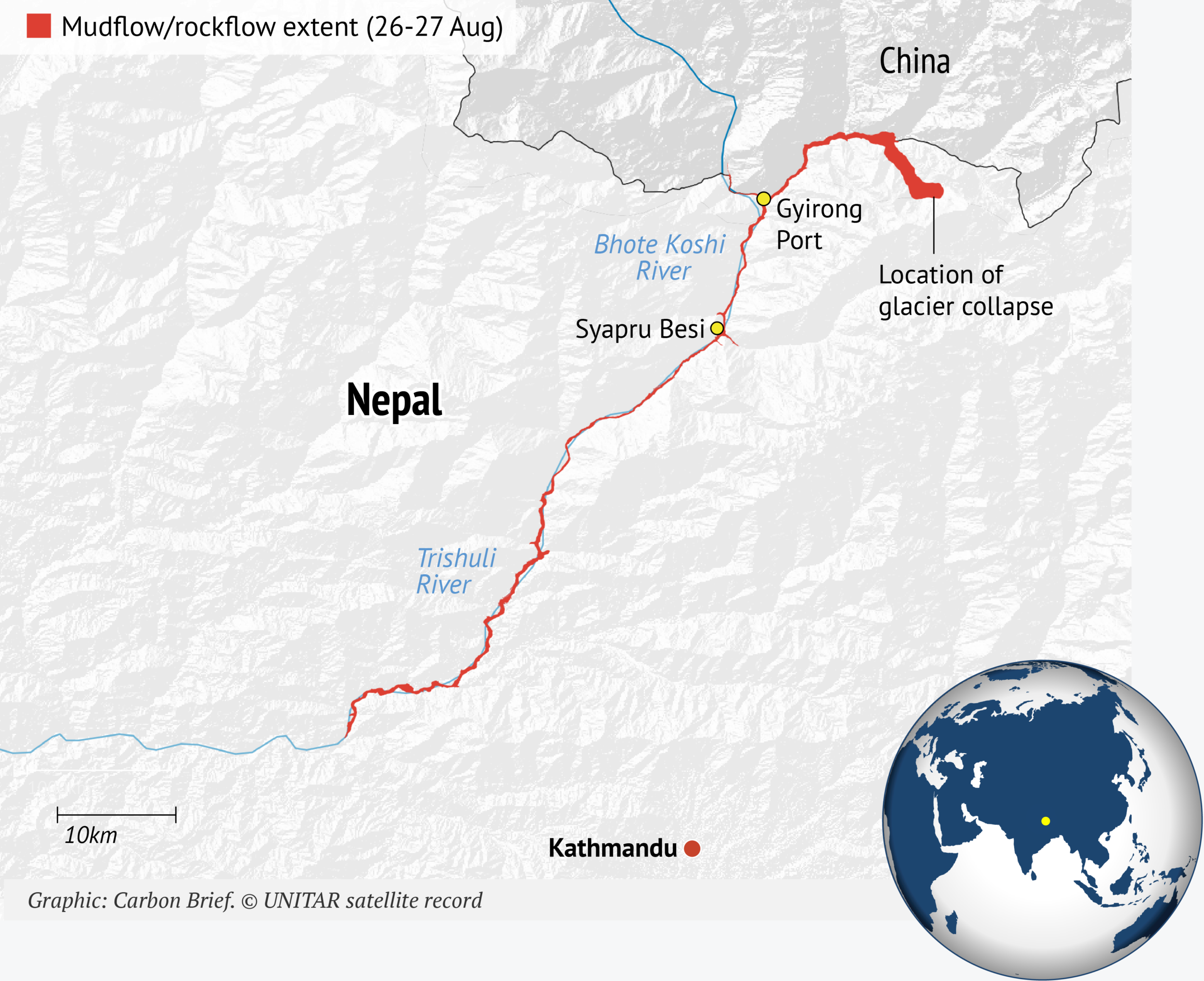 This image shows a map of Nepal.