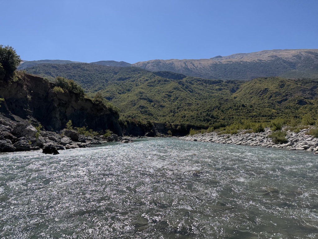 The Vjosa river, near Përmet, Albania. Credit: Cecilia Keating
